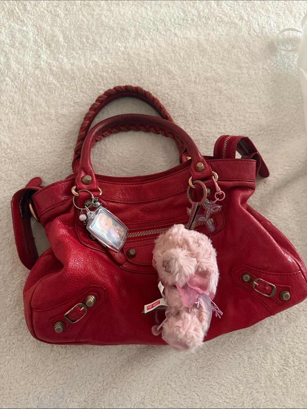 Balenciaga Red Leather Bag